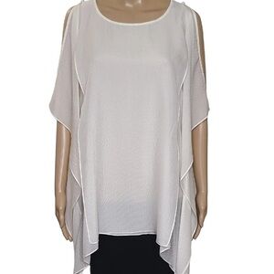 Calypso St. Barth White Asymmetrical Blouse XS